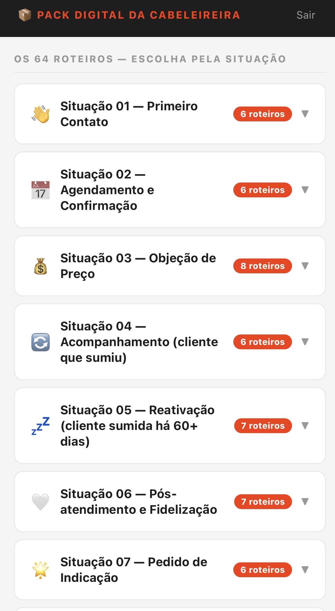 Sistema — tela 4